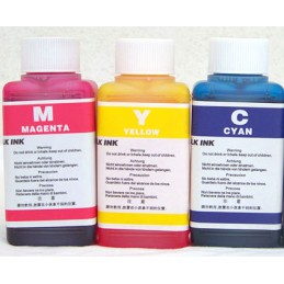 100 ml Canon-kompatible Tinte in den Farben Cyan, Magenta und Gelb