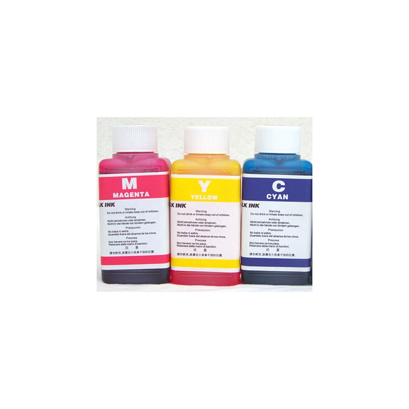 100 ml Canon-kompatible Tinte in den Farben Cyan, Magenta und Gelb