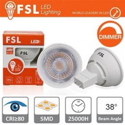 Ampoule LED GU10 - 6,5W 2700K 510LM 38° CRI80 Intensité variable