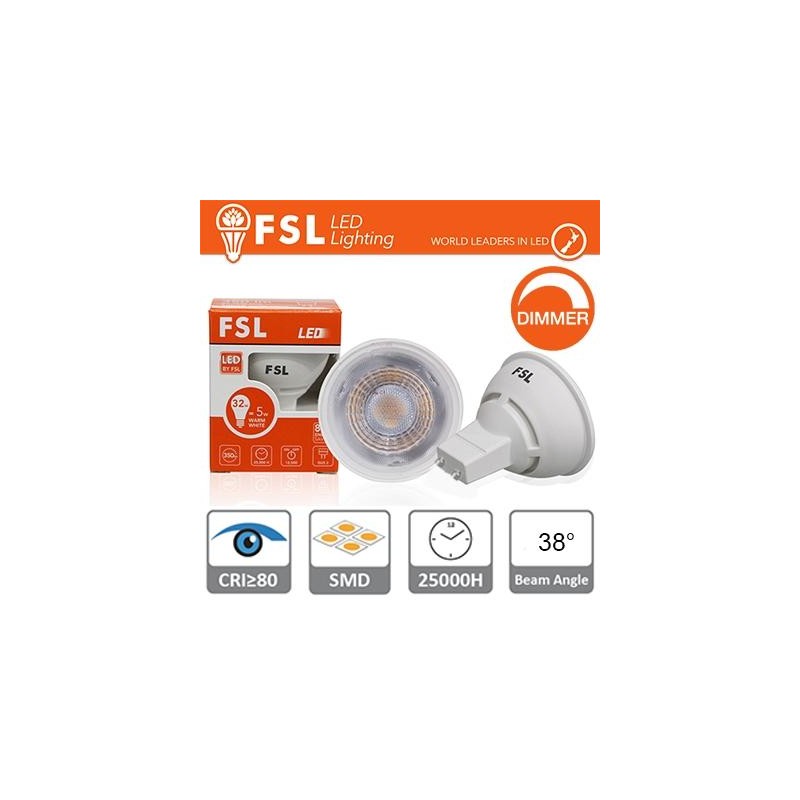 GU10 LED-Glühbirne – 6,5 W, 2700 K, 510 lm, 38° CRI80, dimmbar