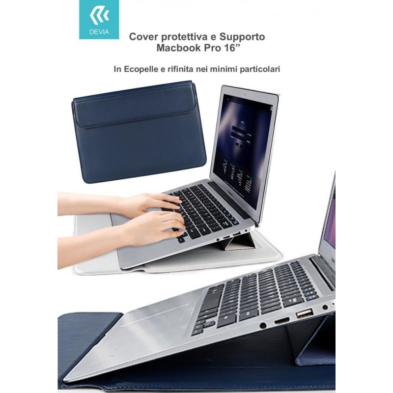 Housse de protection pour Macbook Pro 16'' avec Support Bleu