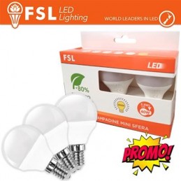 Lampe Mini Sfera E14 : PROMO 3PACK - 6W 3000K