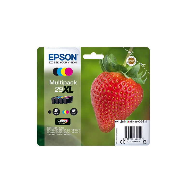 Multipack Epson Strawberry 29XL Schwarz Cyan Magenta Gelb T2996 –