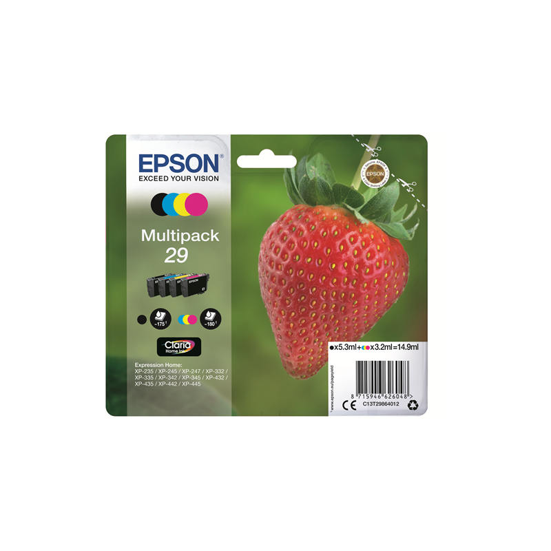 Multipack Epson Strawberry 29 Schwarz Cyan Magenta Gelb T2986