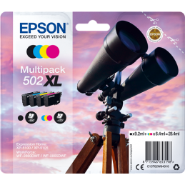 Multipack Epson Fernglas 502XL Schwarz Cyan Magenta Gelb -