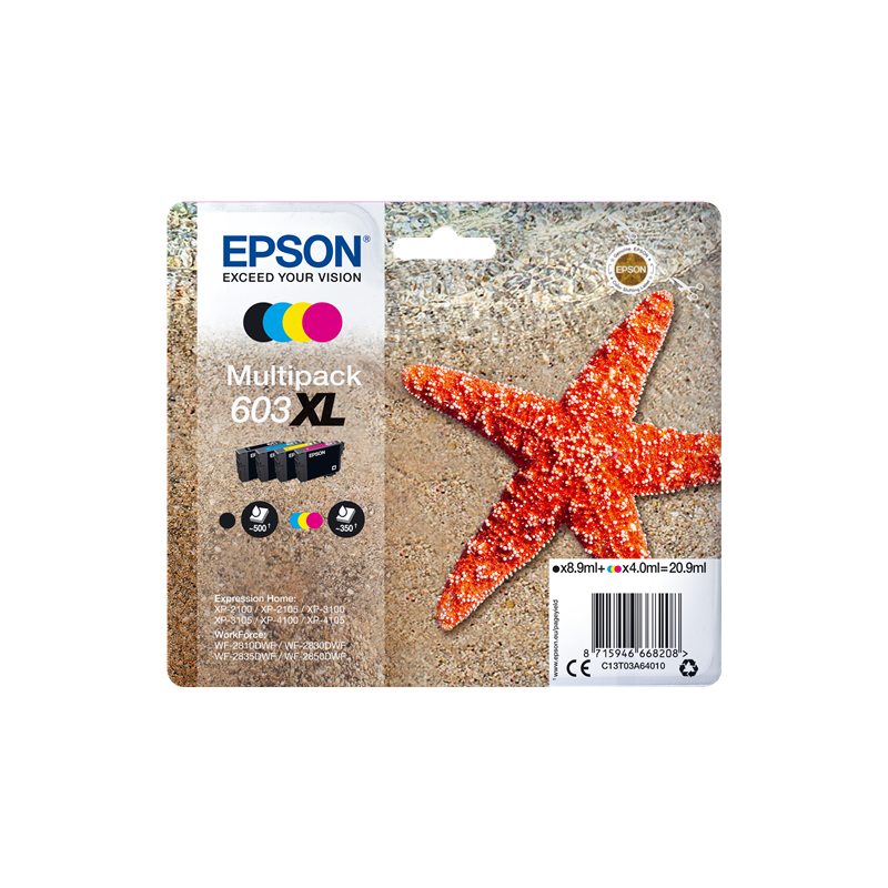 Multipack Epson Starfish 603XL Noir Cyan Magenta Jaune –