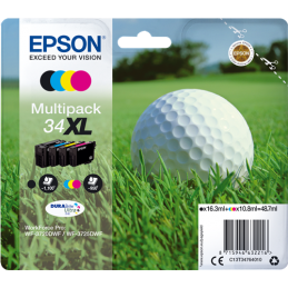 Multipack Epson Balle de golf 34XL Noir Cyan Magenta Jaune –