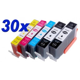 30 cartouches XL (10 noires + 20 couleurs) compatibles HP n° 364 XL