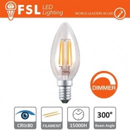 Lampe à Filament Olive - 4W 2700K E14 400LM Intensité Variable