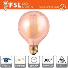 Lampada Globo Filamento Ambra Ø9,5cm - 6W 2200K E27 650LM