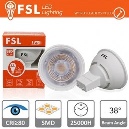 GU10 LED-Glühbirne – 6 W, 3000 K, 500 lm, 38° CRI80