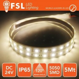 LED-Streifen 5m IP65 5050 24V - 12W/m 60led/m 4000K