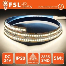 LED-Streifen 5m IP20 2835 24V - 16W/m 240led/m 4000K