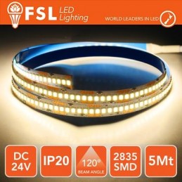 LED-Streifen 5m IP20 2835 24V - 16W/m 240led/m 3000K