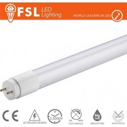 Tube LED T8 en verre - 9 W 750 lm 6 500 K G13 Taille : 28 x 602 mm