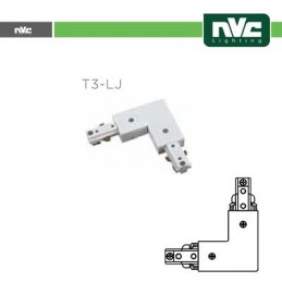 Connecteur de rail monophasé en forme de L - Couleur blanche