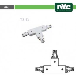 Connecteur en forme de T pour rail monophasé - Couleur blanche