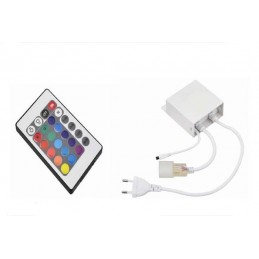 Pilote + télécommande infrarouge bande LED RGB 220V20 mètres